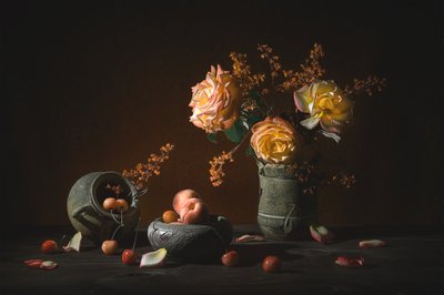 Rosas e fruta melancólicas de Lydia Jacobs