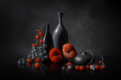 Natureza-morta melancólica de tomates de Lydia Jacobs