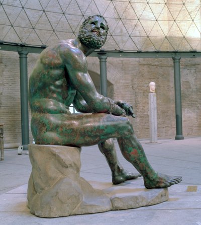 Pugilista de Thermonr, estátua helenística de bronze, século I dC de Lysippos