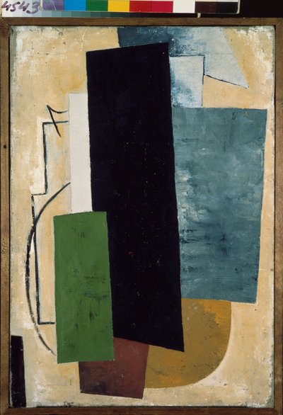 Pintura arquitectónica. Pintura por Lyubov (Lyubov) Sergeyevna Popova (1889-1924), óleo sobre tela de Lyubov Sergeevna Popova
