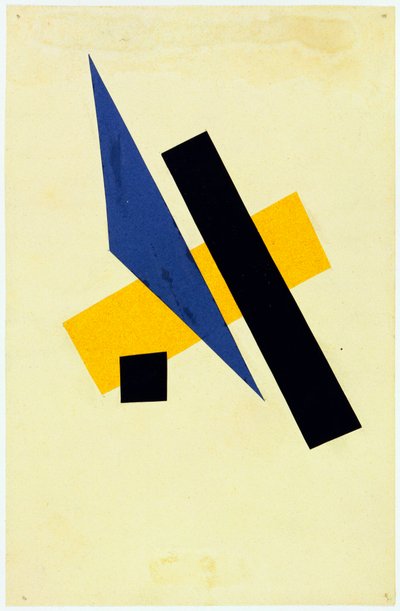 Sans titre - Popova, Lyubov Sergeyevna (1889-1924) Untitled Collage, gouache em papel 1917 23,9x15,6 - Cidade de Nova Iorque. Museu de Arte Moderna (MOMA) de Lyubov Sergeevna Popova