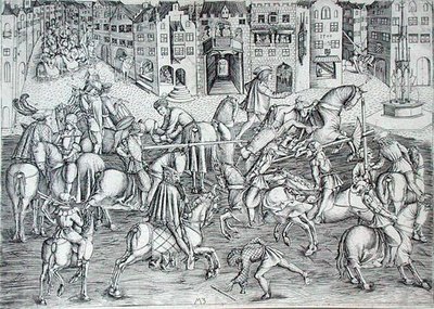 O Torneio, c.1500 (gravura) de MZ Master