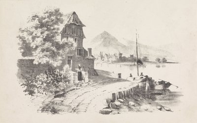 Estrada de campo ao longo de um lago de M. Baumhauer