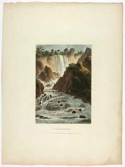 Cascata de Terni, placa catorze das Ruínas de Roma de M. Dubourg
