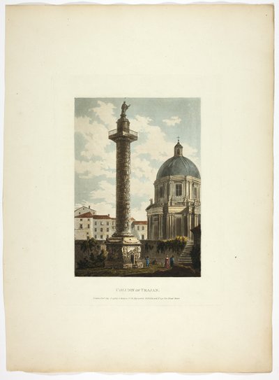 Coluna de Trajano, placa vinte e um de Ruínas de Roma de M. Dubourg