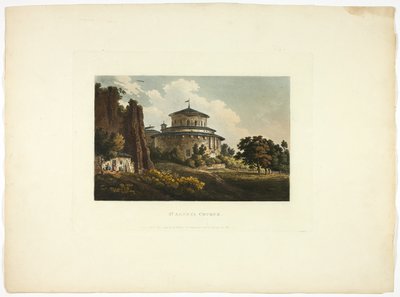 Igreja de Santa Inês, placa oito das Ruínas de Roma de M. Dubourg