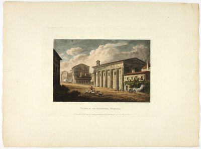 Templo da Fortuna Virilis, placa trinta e quatro das Ruínas de Roma de M. Dubourg