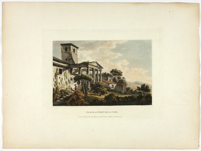 Templo de Hércules em Cori, placa trinta e dois das Ruínas de Roma de M. Dubourg