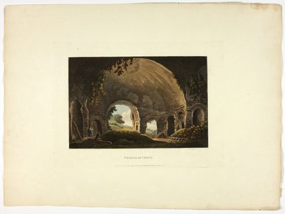 Templo de Vénus, placa trinta e oito das Ruínas de Roma de M. Dubourg