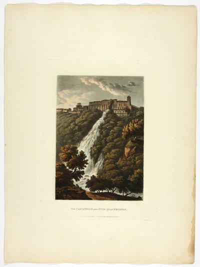 A Cascatela e as Cavalariças de Mecenas, placa trinta e três das Ruínas de Roma de M. Dubourg