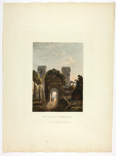 A Porta de São Sebastião, placa dezassete das Ruínas de Roma de M. Dubourg
