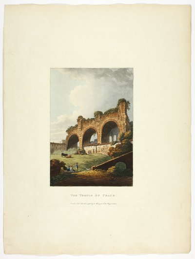 O Templo da Paz, placa nove das Ruínas de Roma de M. Dubourg