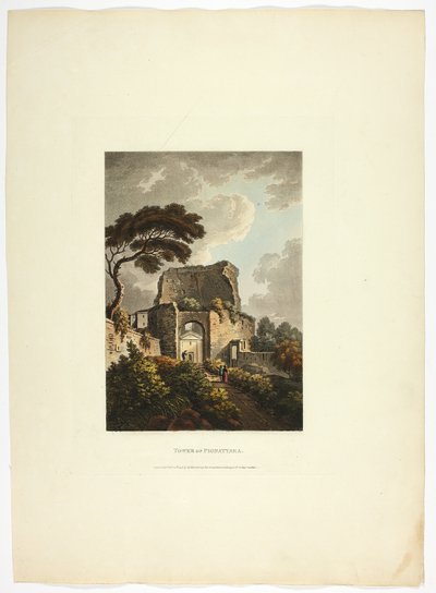 Torre de Pignattara, placa vinte e dois das Ruínas de Roma de M. Dubourg