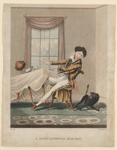 Um ovo ruim mais infernal, impressão feita por H. Pyall, c.1825 (gravura colorida à mão) de M. Egerton
