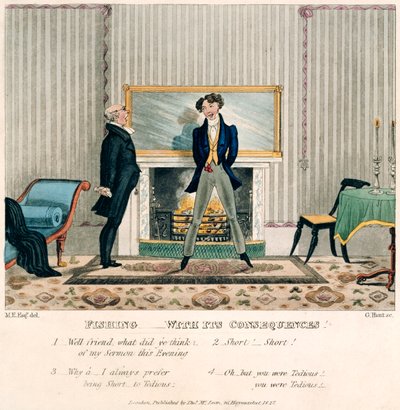 &39;Pesca - com suas conseqüências&39;, gravada por G. Hunt, publicada em Londres por Thomas McClean, 1827 (aquatinta colorido à mão) de M. Egerton
