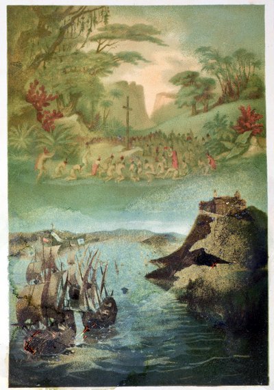 A evangelização da população indígena e a viagem de Cristóvão Colombo (1451-1506) 1892 de M. Houssot