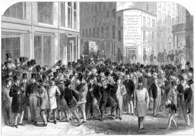 Corretores da Kerbstone em Nova York, 1864. de M. Jackson