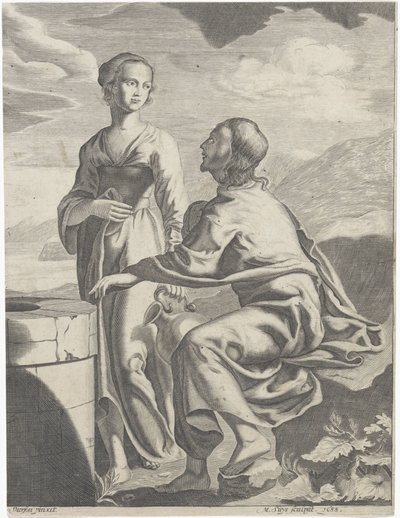 Cristo e a mulher samaritana de M. Suys