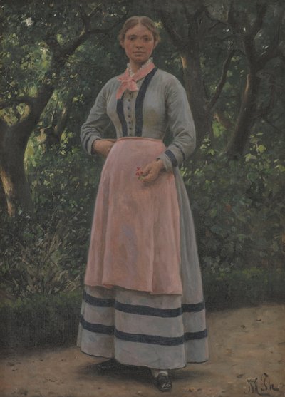 Moça em um jardim de M. Therkildsen