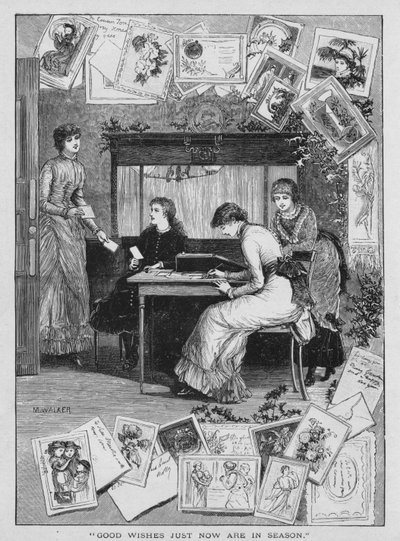 Os bons desejos estão agora na estação, 1882. de M. Walker