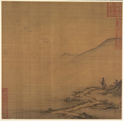 Paisagem com gansos voadores, meados dos anos 1200. de Ma Lin