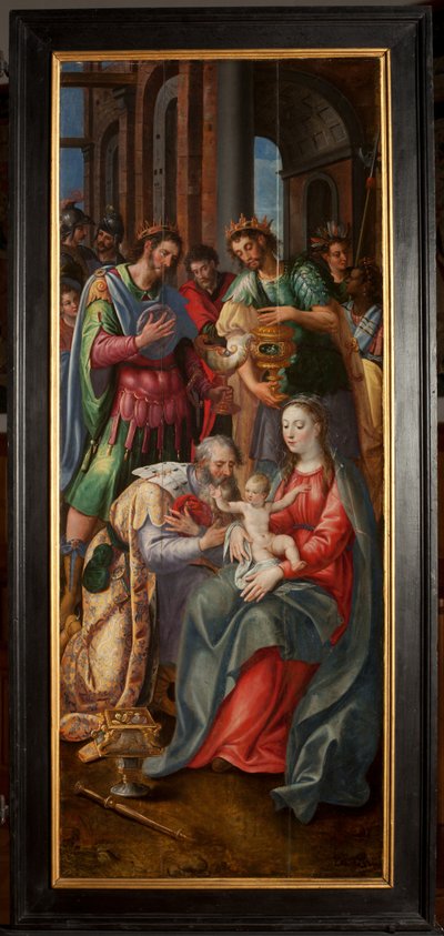 Adoração dos Magos, Tríptico, Painel direito, pintura sobre madeira de Maarten de Vos