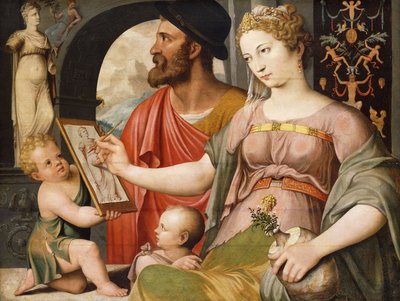Uma alegoria da pintura: Pictura fazendo um desenho após a antiguidade de Maarten de Vos
