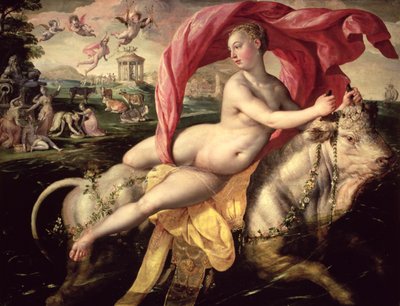 O Rapto de Europa, c.1590 (óleo sobre painel de carvalho) de Maarten de Vos