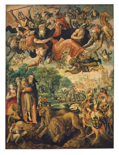 A tentação de Santo António (óleo sobre painel) de Maarten de Vos