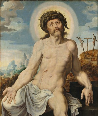 Cristo como o Homem das Dores de Maarten van Heemskerck (workshop of)