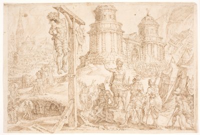 A destruição de Aj e o enforcamento do rei de Maarten van Heemskerck