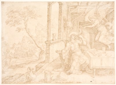 Um anjo aparece a Filipe de Maarten van Heemskerck