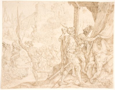 Corpo de Holofernes encontrado por Bagoas de Maarten van Heemskerck