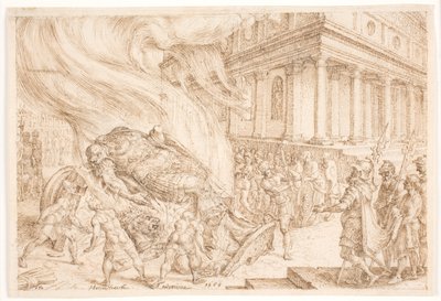 Jeú destrói a casa de Baal de Maarten van Heemskerck