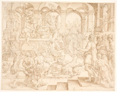 Josias ordena que todos os sacerdotes dos altos sejam mortos de Maarten van Heemskerck