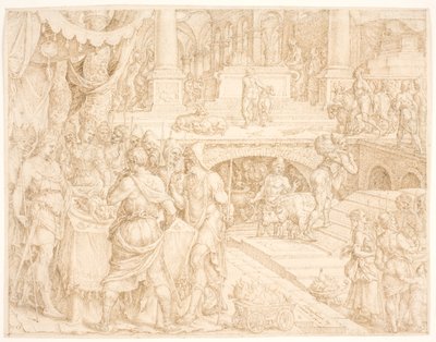 Josias ordena que o povo guarde a Páscoa como prescrito no Livro da Aliança de Maarten van Heemskerck