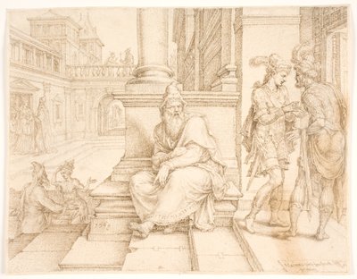 Mordecai ouvindo a traição de Bigtan e Teresh de Maarten van Heemskerck
