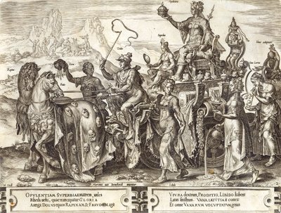 Riquezas, prato 2 de "A Vicissitude das Coisas Humanas", 1564 de Maarten van Heemskerck