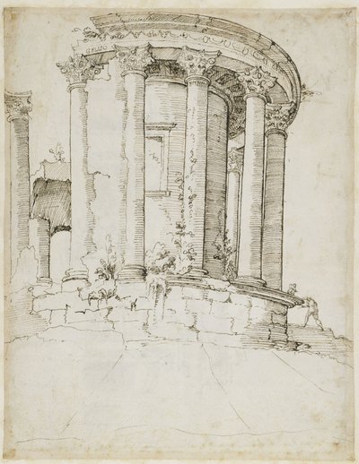 Templo redondo em Tivoli de Maarten van Heemskerck