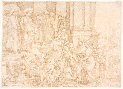A morte de Saphira de Maarten van Heemskerck