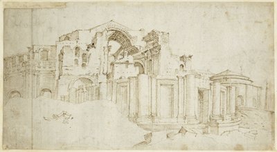 Braço sul do transepto da nova Basílica de São Pedro de Maarten van Heemskerck