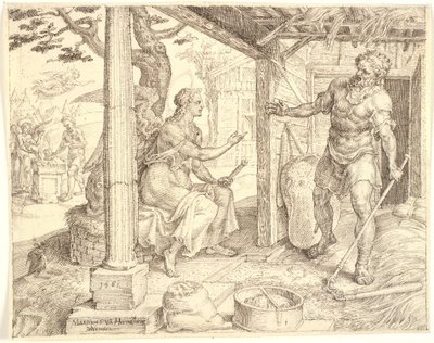 O anjo aparecendo para Gideão de Maarten van Heemskerck