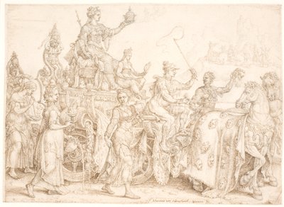 Carruagem Triunfal Opulência (rico) de Maarten van Heemskerck