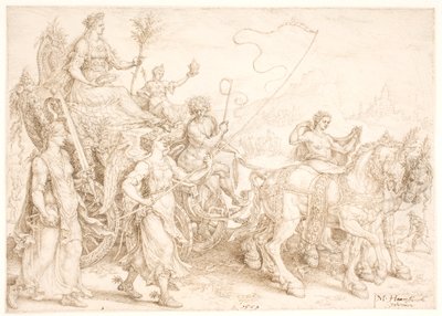 Carruagem Triunfal. Pax (Paz) de Maarten van Heemskerck