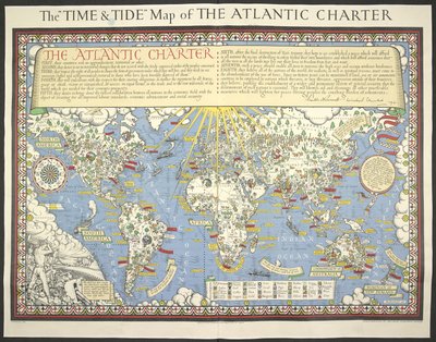 Mapa de Tempos e Marés da Carta do Atlântico de MacDonald Gill