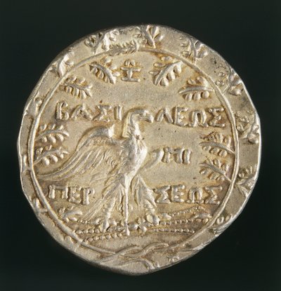 Tetradrachm do Rei Perseu da Macedónia, cunhado em Pela, Reino da Macedónia, reverso, c.179-168 a.C. (prata) de Macedonian