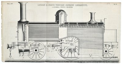 London and North Western Express Locomotiva placa 138 de Mackay & Kirkwood