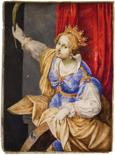 Artemisia Gentileschi como Santa Catarina de Alexandria, meados do séc. de Maddalena Corvina