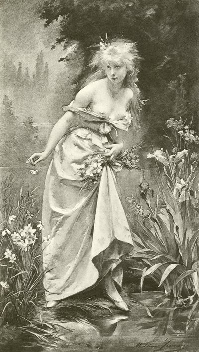 Ofélia (gravura) de Madeleine Lemaire
