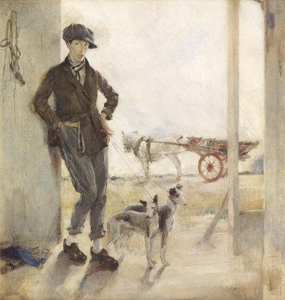 Coster with Dogs (óleo sobre tela) de Madeline Emily Green